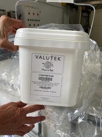 Valutek Pre-Wetted Polyester Wipers with Ethyl Alcohol